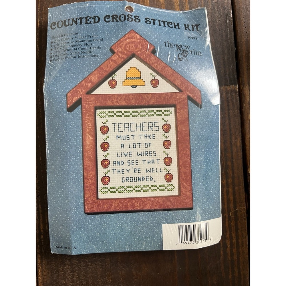 The New Berlin Co Teachers School House Frame Counted Cross Stitch Kit 30273 NIP